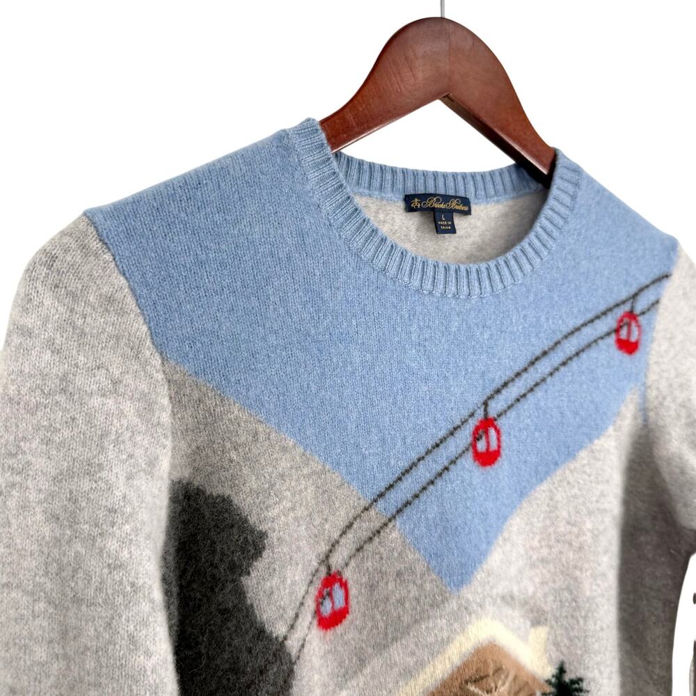 Brooks Brothers 100% Wool Large(fits like a small) Winter Christmas Sweater Ski - Picture 4 of 11